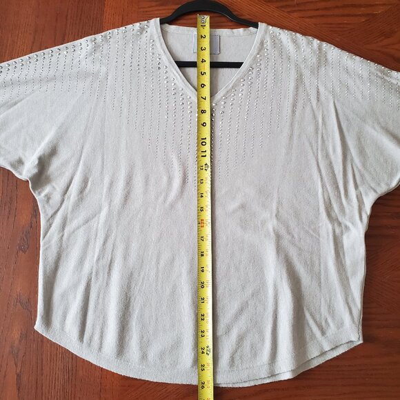 LIV Milano Light grey sparkly thin sweater - Picture 4 of 7